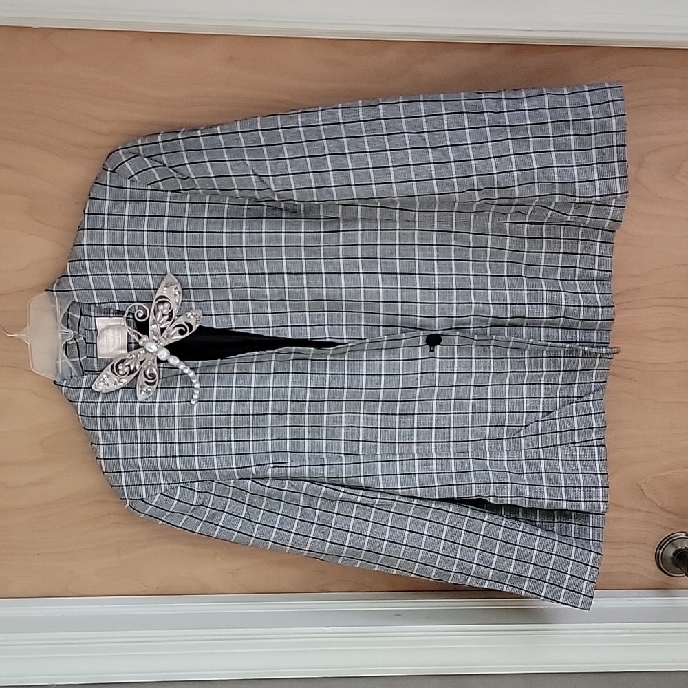 Pendleton Vintage Windowpane Check Blazer In Blac… - image 2